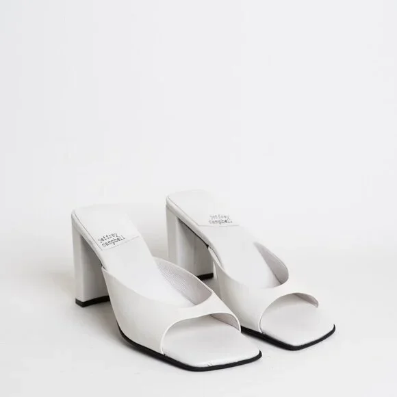 ✨ Jeffrey Campbell Square Toe Sandal Mule Inspired Heels White NEW - Picture 4 of 16